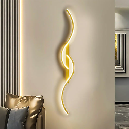 AURORA™ Golden Wavy Wall Light