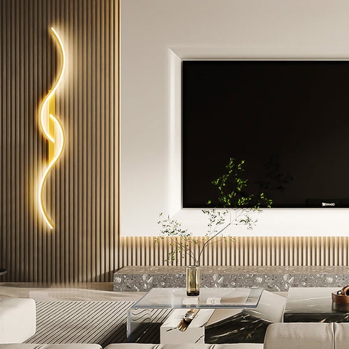 AURORA Golden Wavy Wall Light